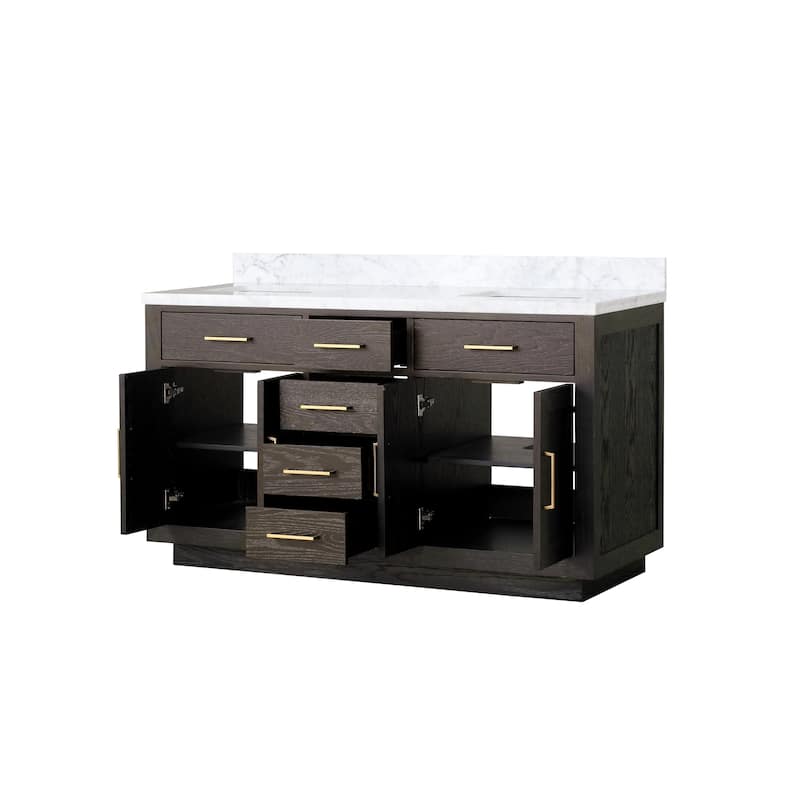 Lexora Abbey Bath Vanity and Carrara Marble Top