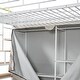 preview thumbnail 5 of 10, Full Size Metal Loft Bed with Wardrobe and Storage Shelves, White