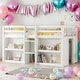preview thumbnail 10 of 16, Twin Size Kid Low Loft Bed With Two-Tier Shelves And LED Light for Home White