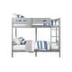 preview thumbnail 3 of 2, Gray Twin over Twin Size Wood Bunk Bed with Ladder and Fence