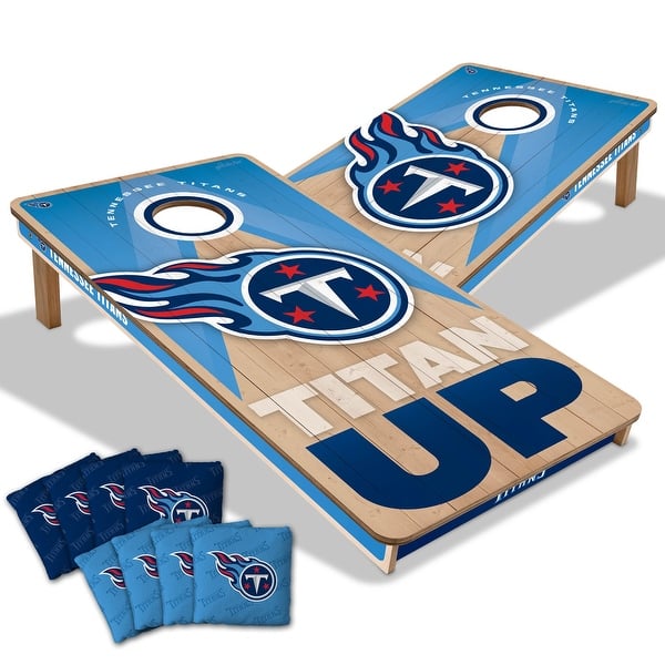 slide 2 of 7, Tennessee Titans NFL 2x4 Professional Cornhole Board Set Include Carrying Case