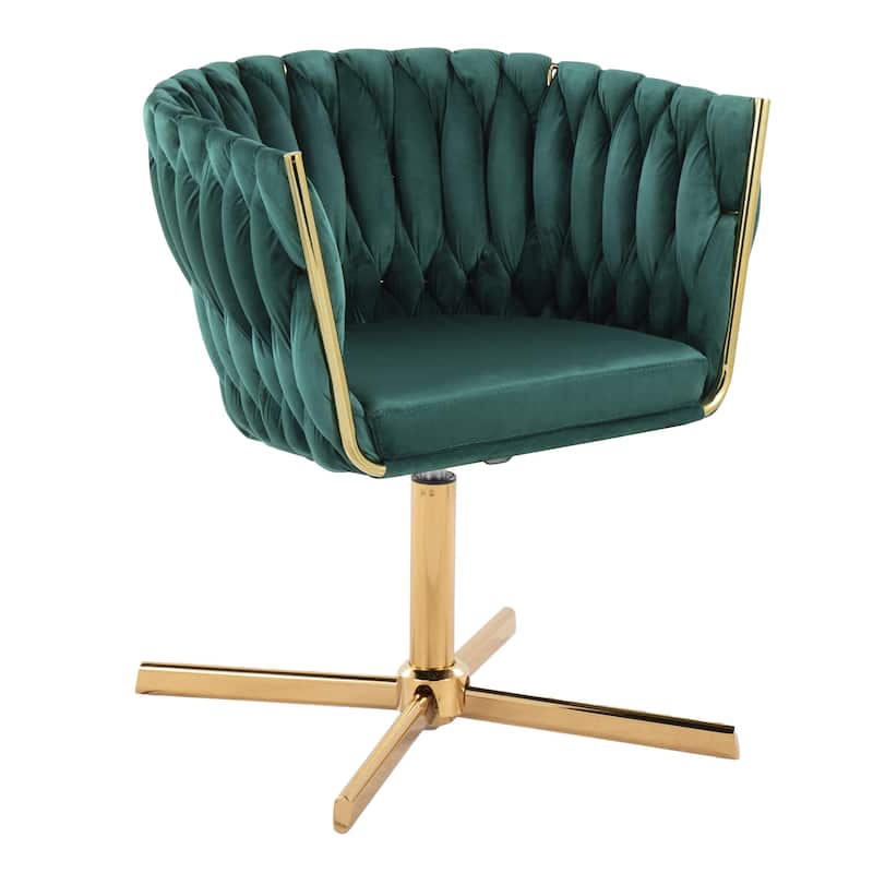 Silver Orchid Braided Erika Swivel Accent Chair