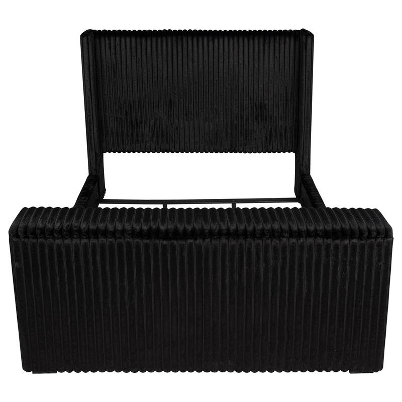 Centergrove Upholstered Wingback TV Bed Black