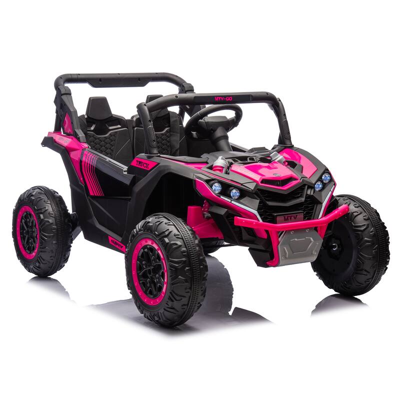 24V 2-Seater Kids Ride On UTV W/Parents Remote Control,4-Wheel Suspension,Slow Start,Large wheel,Anti-collision bar,LED