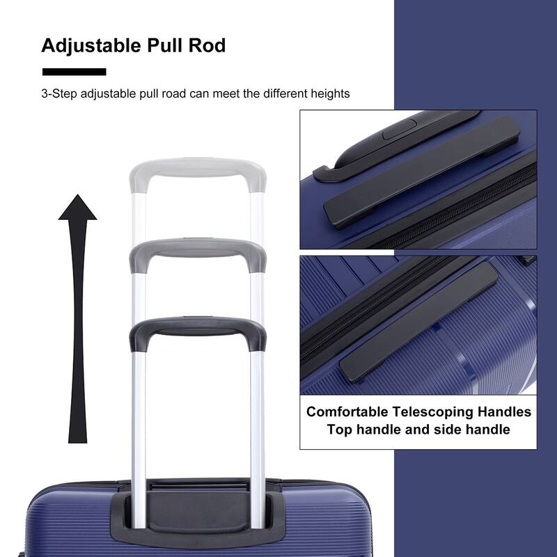 Luggage 3 Piece Set(20"/24"/28"), Hardshell Suitcase With Double Mute Spinner Wheels, Durable Lightweight Suitcase With TSA Lock