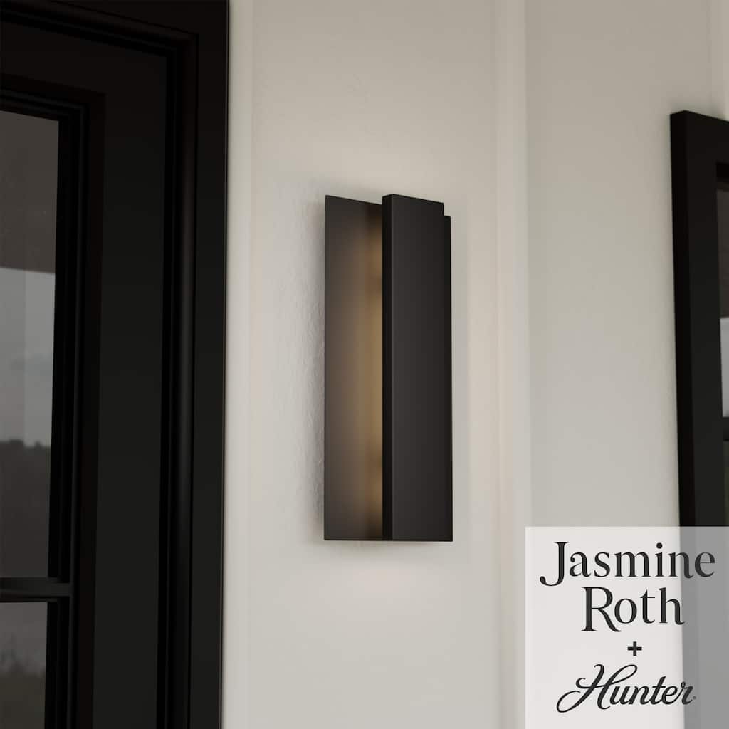 Hunter + Jasmine Roth Canoga Outdoor WeatherMax LED Wall Light - Contemporary - Patio, Porch, Entryway - Corrosion Resistant!