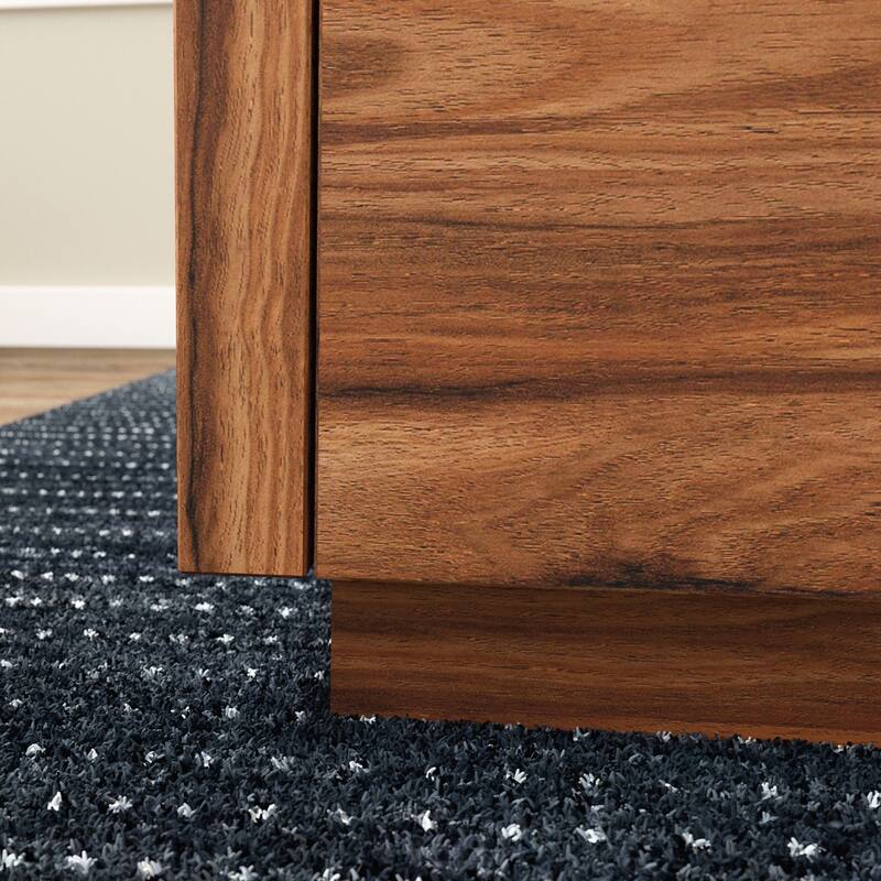 Brown 2-Drawer Storage Cabinet Coffee Table 31 Inch Wide for Living Room Family Room