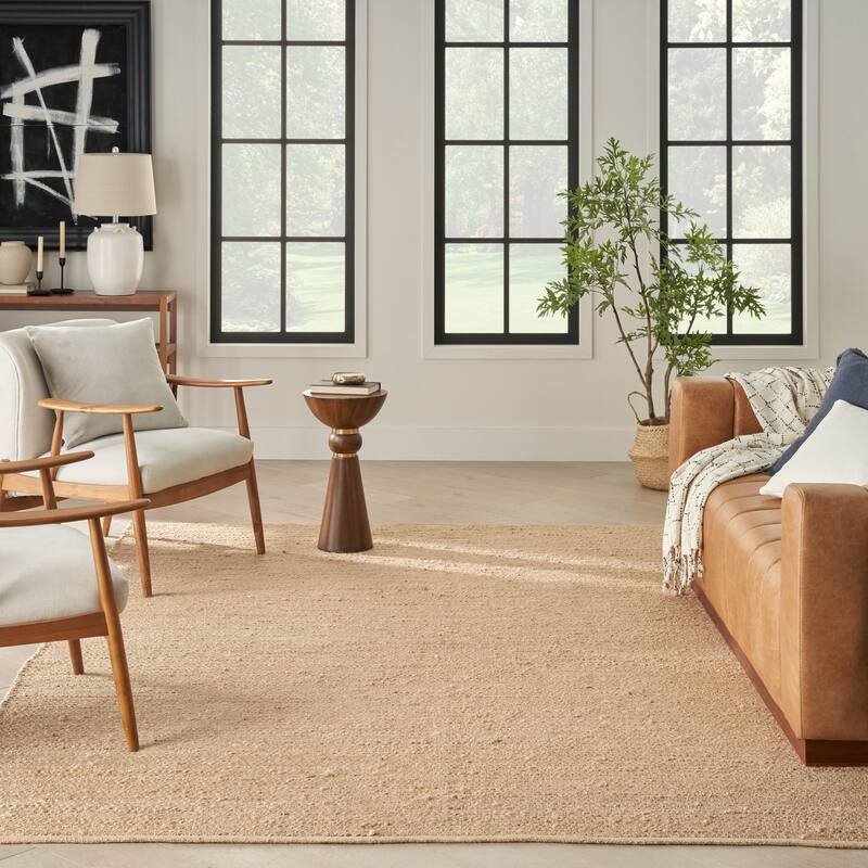 Nourison Natural Jute Indoor only Solid Area Rug