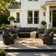 preview thumbnail 40 of 81, Rope Woven Patio Conversation Set with Swivel Chair & Settee Cushions