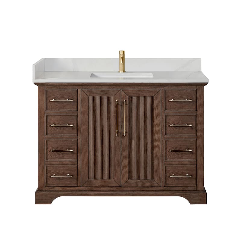 Tokyo Bath Vanity with Quartz Stone Top without Mirror