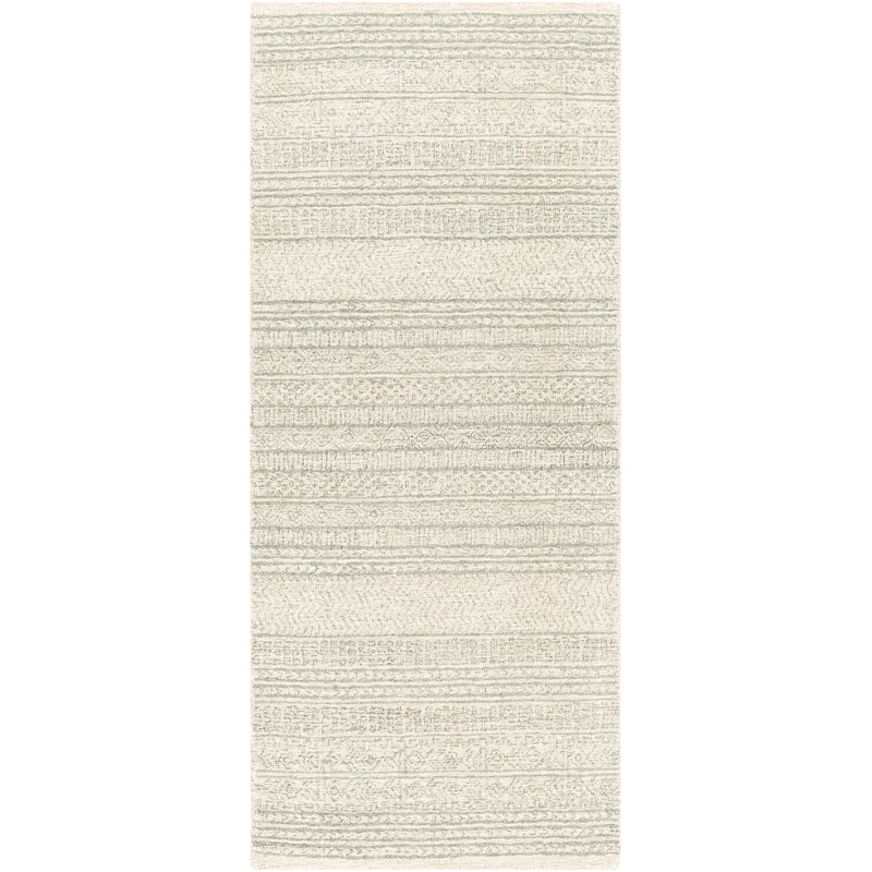 Livabliss Aleah Handmade Wool Moroccan Area Rug - Khaki - 3' x 12'