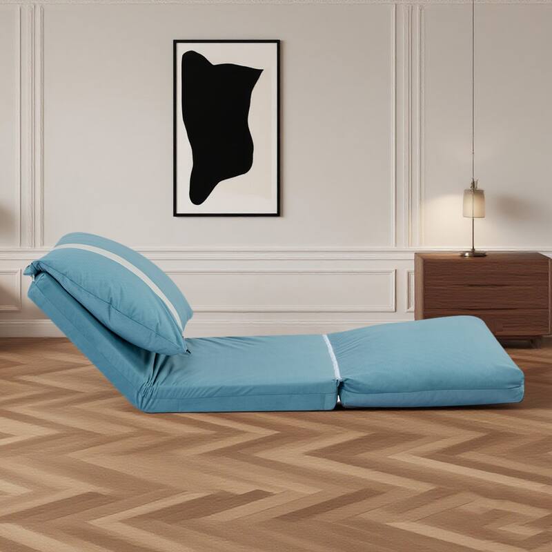 Adjustable Floor Sofa Bed for Adults & Pets - 6-Position Foldable Design with Corduroy Upholstery - Blue