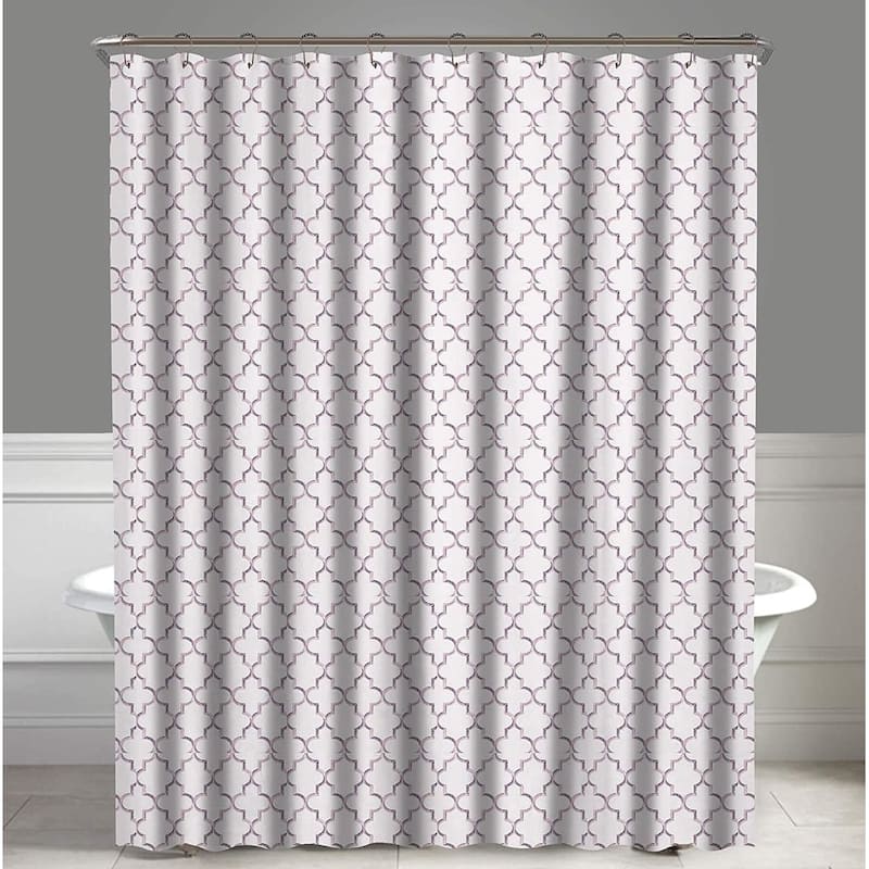 A1HC Water Repellent Printed Organic Cotton Shower Curtain 72"X72" - Purple