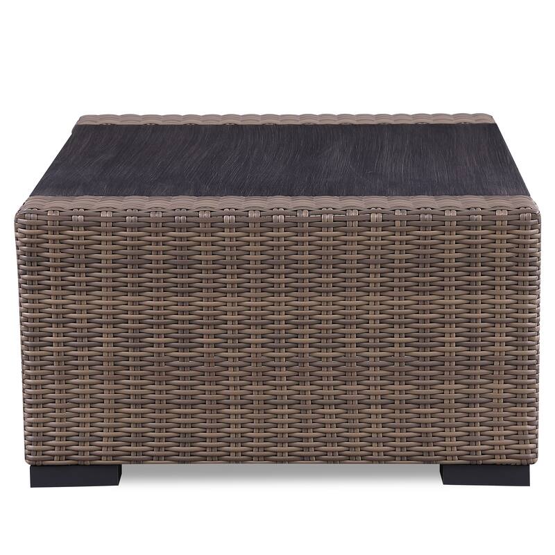 3-Piece Manhattan Rustic Wicker Seating Set with Tempered Glass