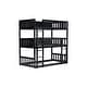 preview thumbnail 11 of 14, Twin over Twin over Twin Size Wood Bunk Bed with Ladders, Guardrails