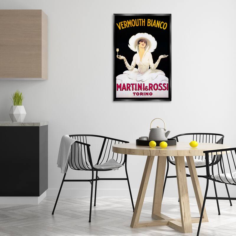 Stupell Vermouth Vintage Lady Advertisement Framed Floater Canvas Wall Art Design By Marcus Jules