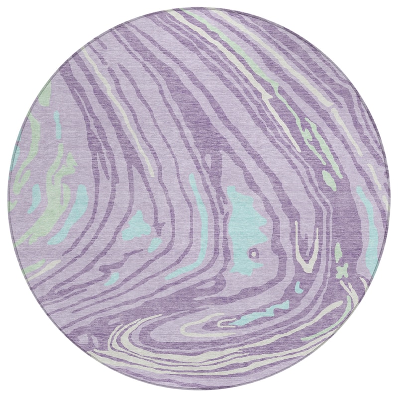 Machine Washable Indoor/ Outdoor Abstract Brushstrokes Chantille Rug