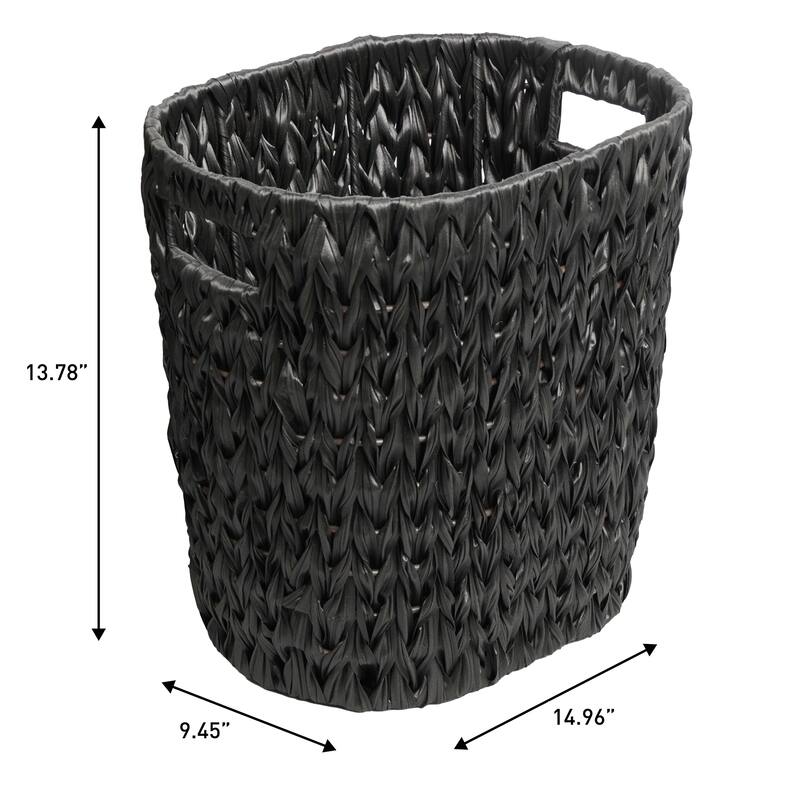 Maple Contemporary Farmhouse Resin 4.5-Gallon Tapered Oval Wicker Watebasket with Handles (Set of 2)