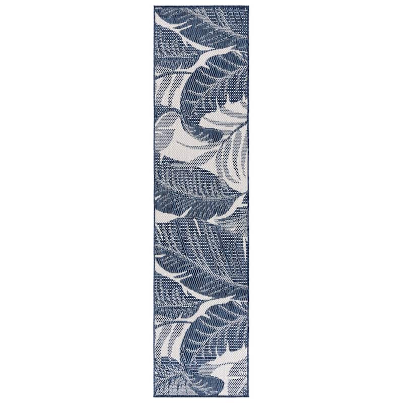 SAFAVIEH Beach House Dmitrij Transitional Rug - 2' x 8' Runner - Navy/Ivory