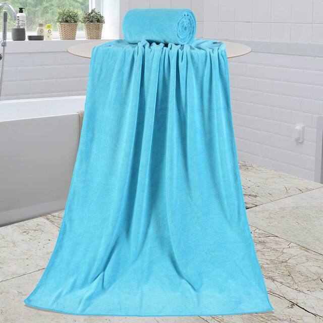 30"x60" Bath Towels (Set of 2) Super Soft Absorbent - Aquamarine