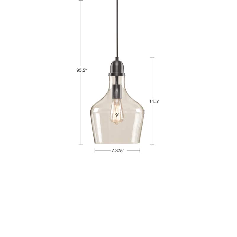 Hampton Hill Auburn Bell Shaped Glass Pendant