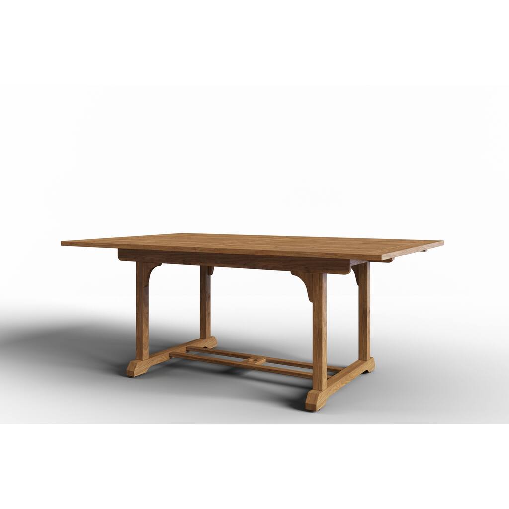 Belmont Rectangular Teak Outdoor Dining Table with Built-In Extension - 43 x 29.5 x 90.5