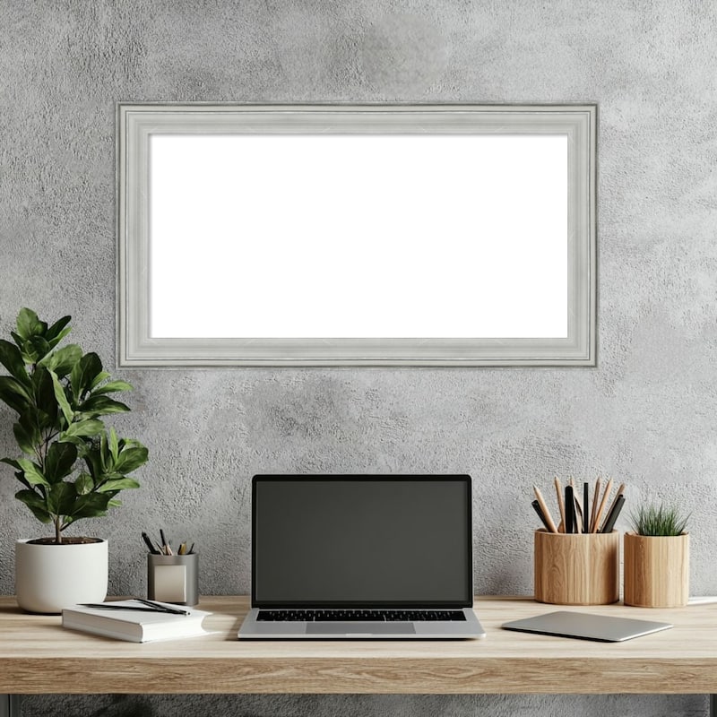 Amanti Art Bel Volto Silver Framed Dry Erase Magnetic Board