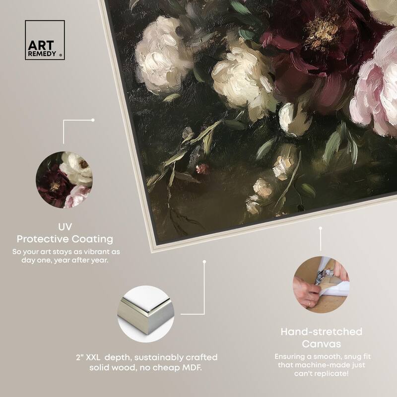 Peony Palette Nocturne Canvas by Art Remedy