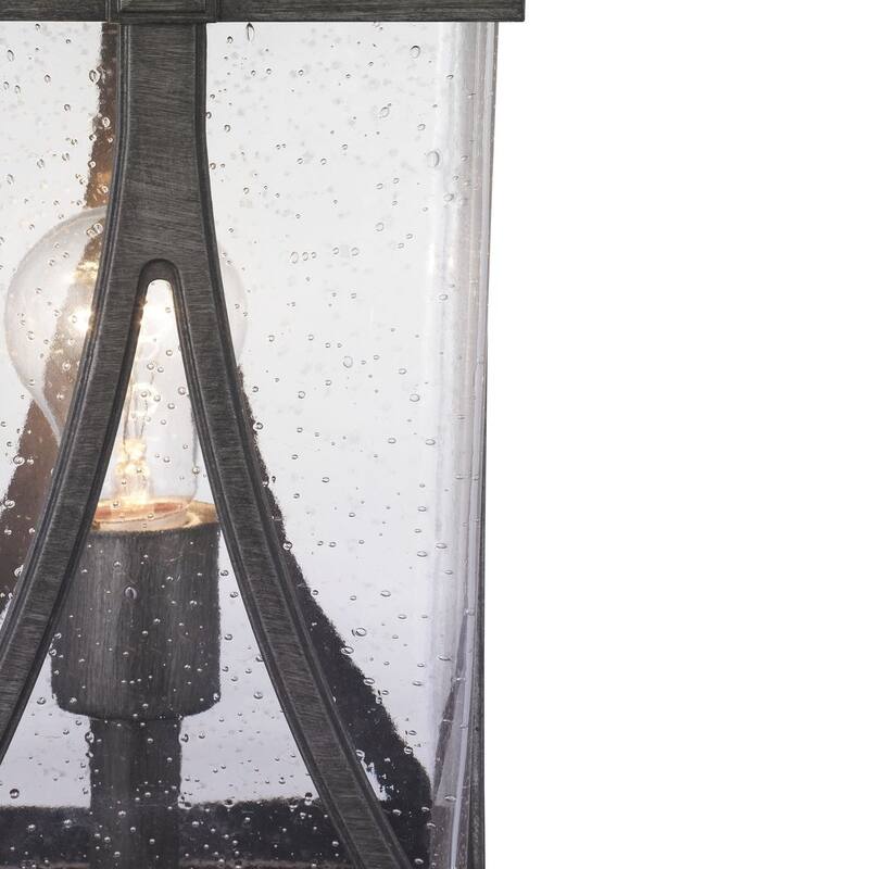 Abbott Collection Aluminum/ Seeded Glass 1-Light Post Lantern - 22.250" x 11.000" x 11.120"