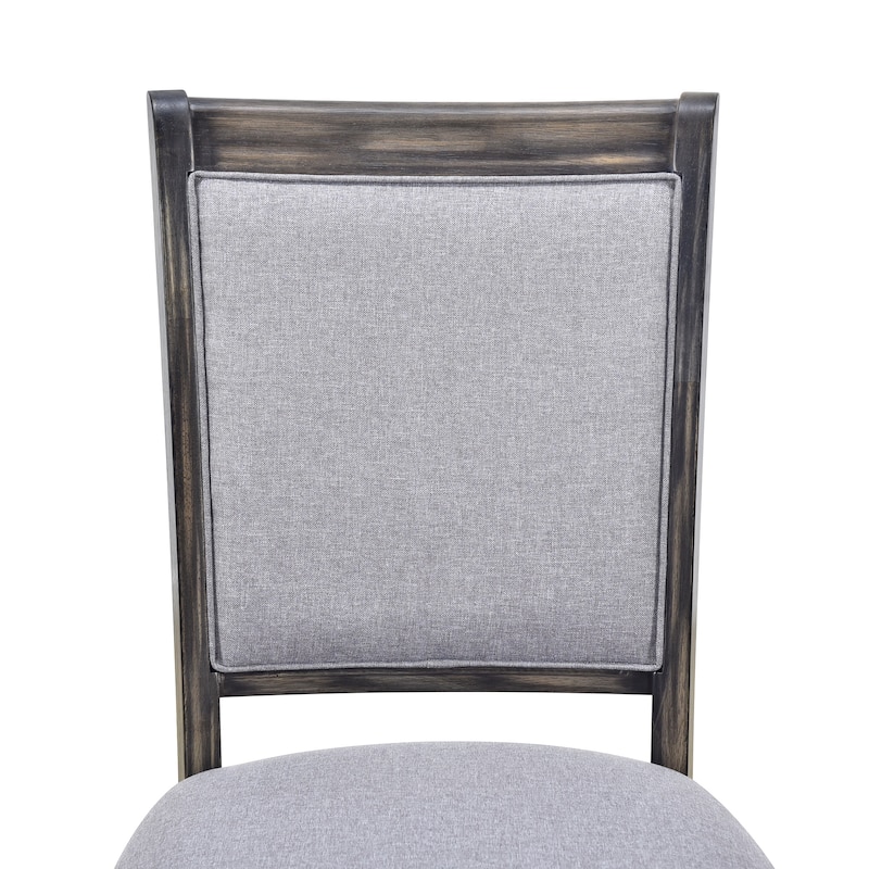 Roomfitters 6-Piece Dining Set, Rectangular Wood Kitchen Table with Trestle Base, 4 Upholstered Chairs and Bench