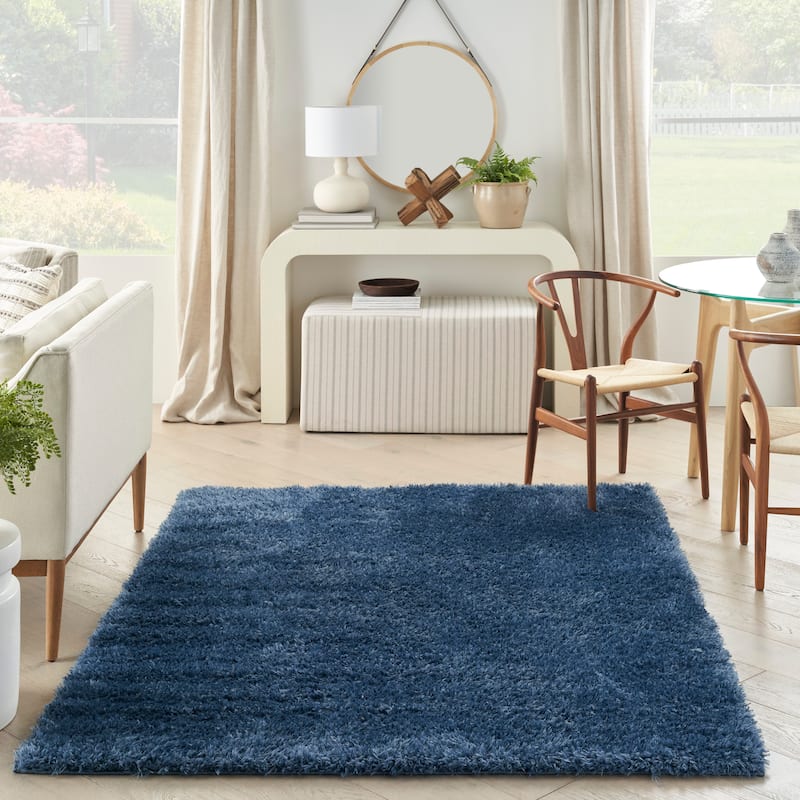 Nourison Lush Shag Contemporary Solid Shag Area Rug