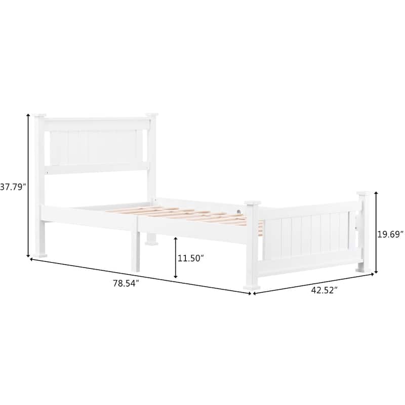 Classic Design Panel Bed Frame with Headboard
