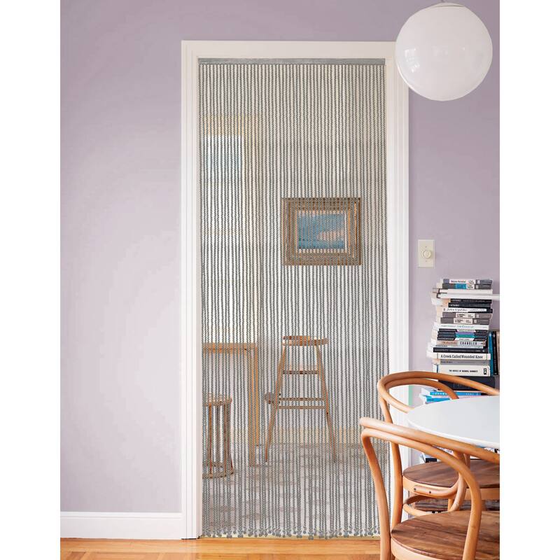 Braided Cotton/Polyester Rope Door Curtain 54 Strings 79" H x 36" W - 79" H x 36" W x 0.8" D