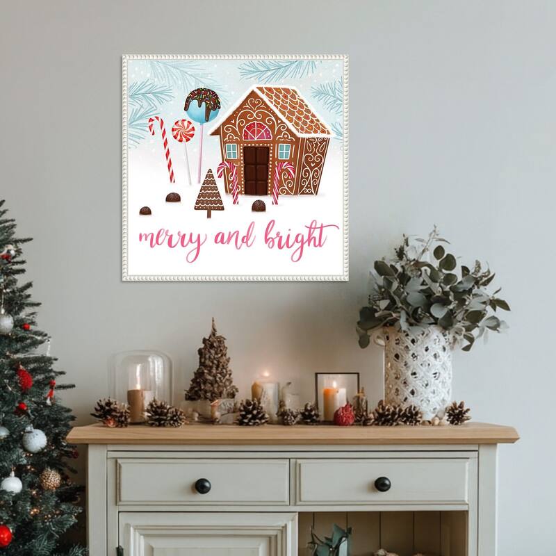 Sweet Holidays II by Victoria Borges (22 x 22 in.), Framed Canvas Wall Art Print - Sylvie Beaded White