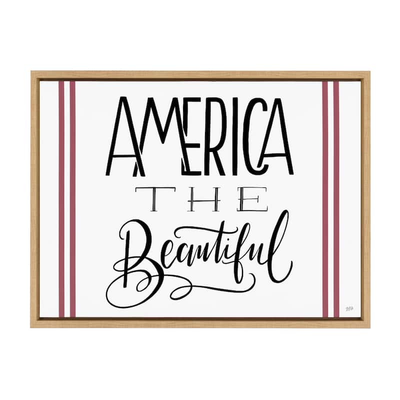 Kate and Laurel Sylvie America The Beautiful Framed Canvas by Valerie McKeehan of Lily and Val