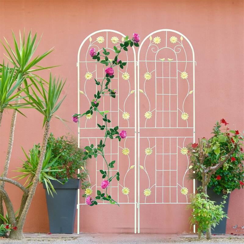2 Pcs Rustproof Metal Garden Trellis for Climbing Plants