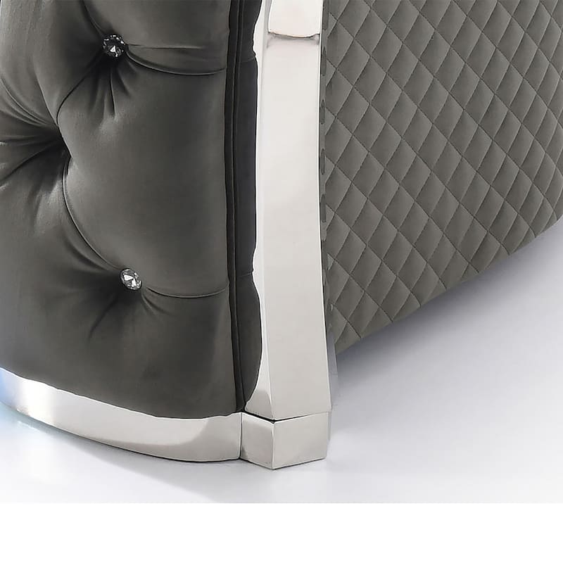 Gray Flared Arm Loveseat