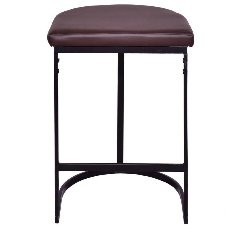 26 Inch Counter Height Stool with Vegan Faux Leather Upholstery - 26 H x 19 W x 19 L Inches