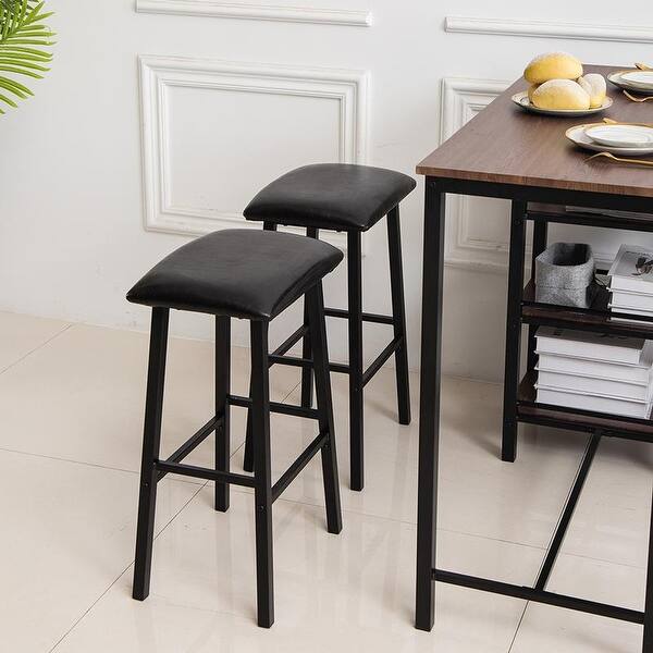 Home Kitchen Breakfast Table 3 Piece Dining Set Bar Set with ...