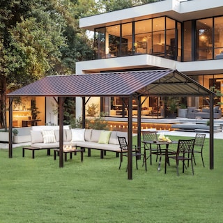 MAISON ARTS 10 x 20 ft Carport with Galvanized Steel Roof Sturdy Metal Gazebos