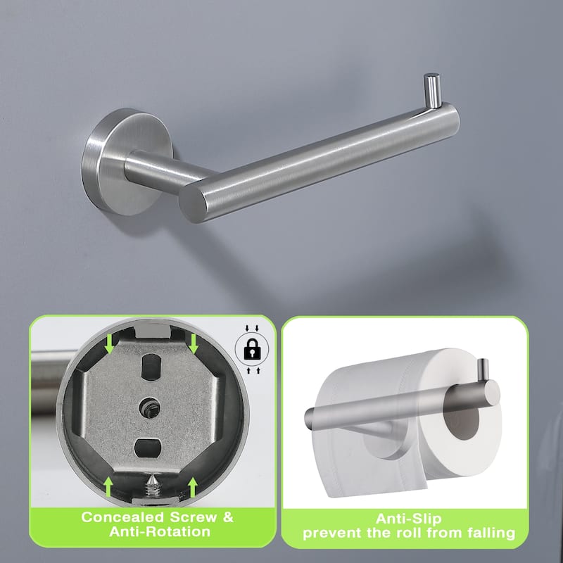 Wall-Mount Toilet Paper Holder Non-Slip Tissue Paper Holder(2 pieces) - Satin Nickel