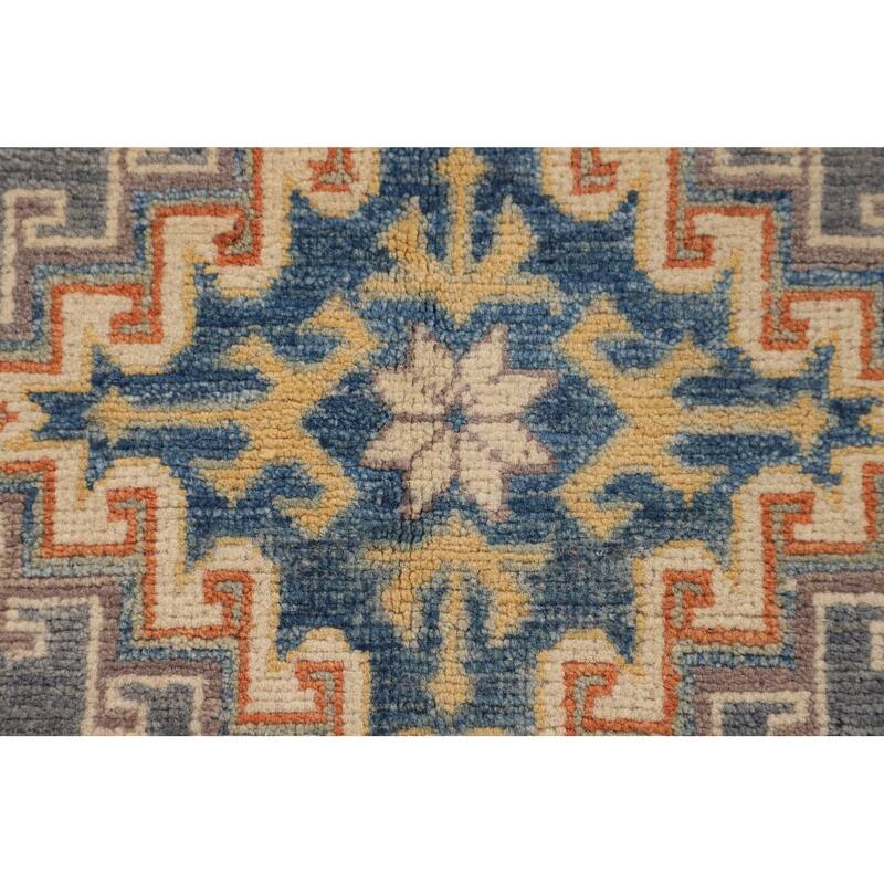 Grey Traditional Kazak Foyer Rug Hand-Knotted Wool Carpet - 2'8" x 4'1"