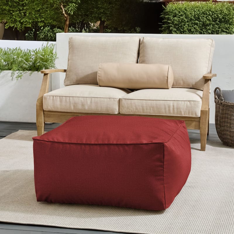 Sorra Home Sunbrella Outdoor Corded Solid Bean Pouf