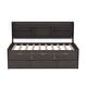 preview thumbnail 7 of 11, Twin Size Wooden Captain Bed with Built-in Bookshelves, Trundle and 3-Storage Drawers, Space-Saving Design, Antique Grey