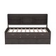 preview thumbnail 20 of 24, Twin Size Wooden Captain Bed with Built-in Bookshelves, Trundle and 3-Storage Drawers, Space-Saving Design, Light Grey
