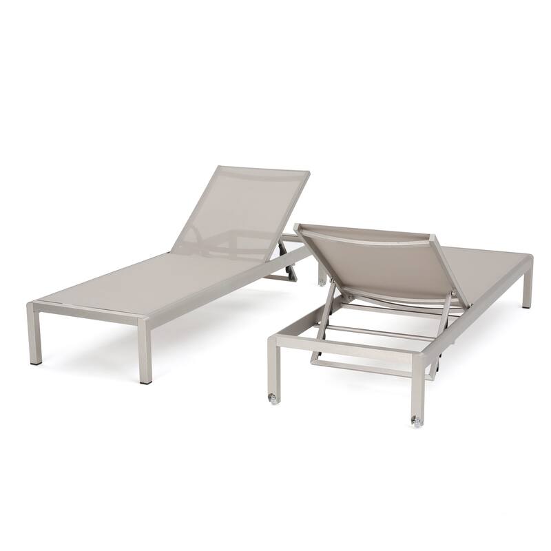 Cape Coral Mesh Chaise Lounges (Set of 2) by Christopher Knight Home