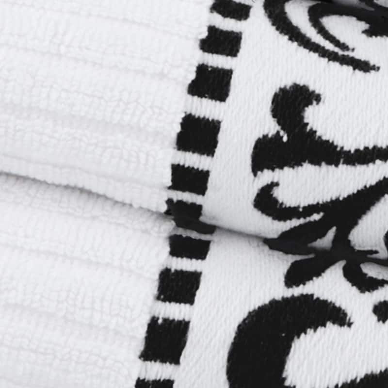 Superior Athens Cotton Floral Border Greek Key 3-Piece Towel Set