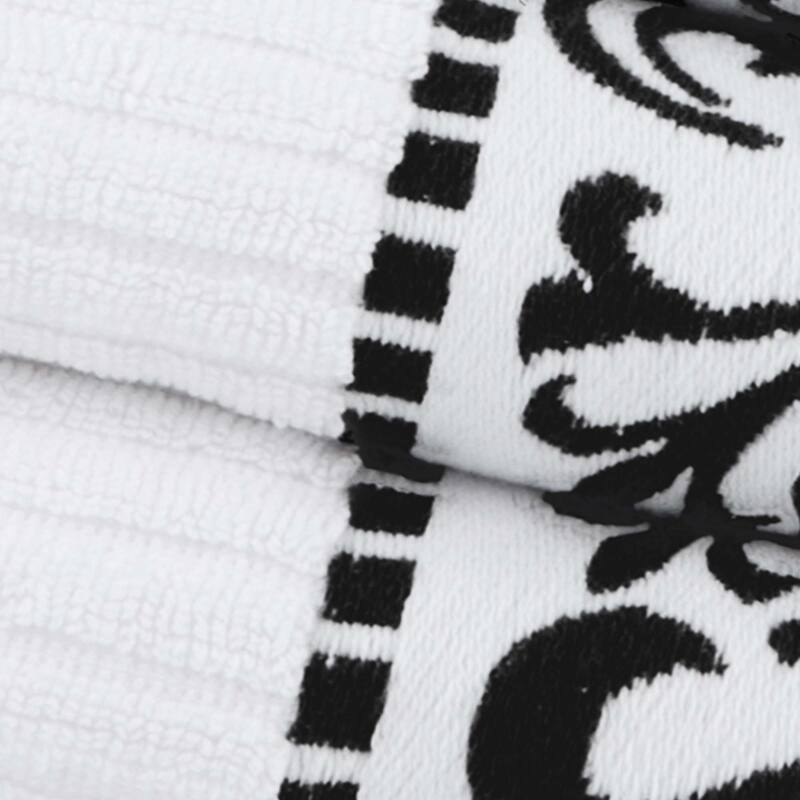 Superior Athens Cotton Floral Border Greek Key 6-Piece Towel Set