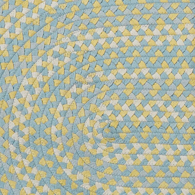 Park Designs Cozy Cottage Braided Blue Oval Indoor Rug 32"x 42" - 2'8"x3'6"