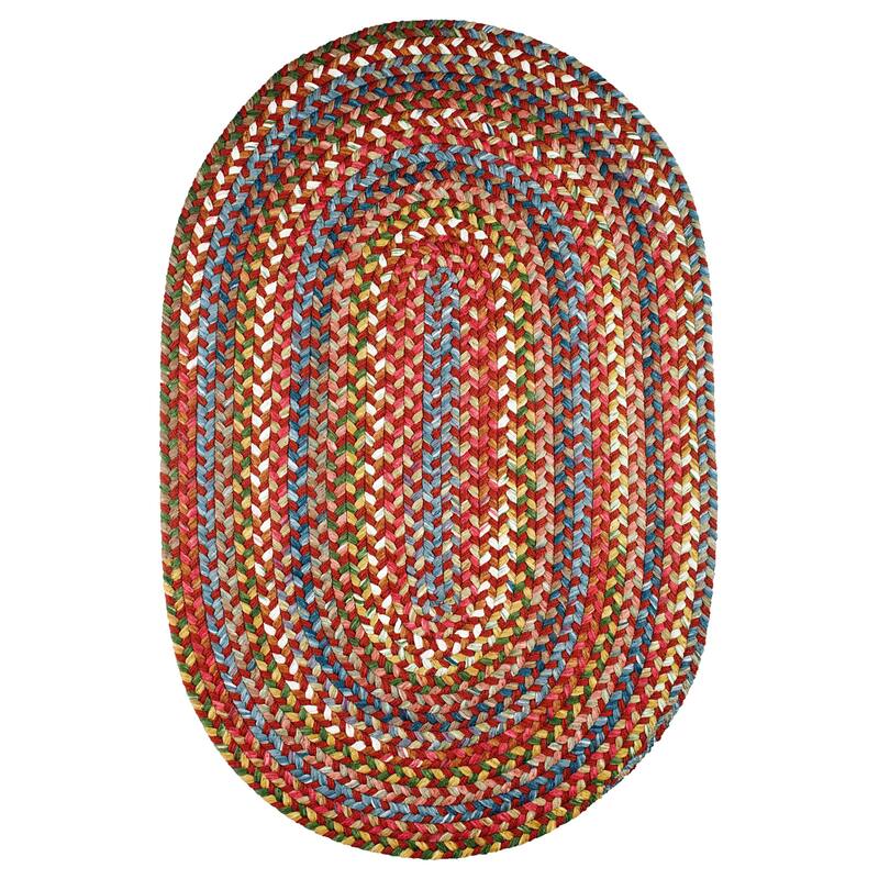Rhody Rug Charisma Indoor/ Outdoor Braided Area Rug - 10' x 13' Oval - Tawny Port